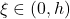 \xi\in(0,h)